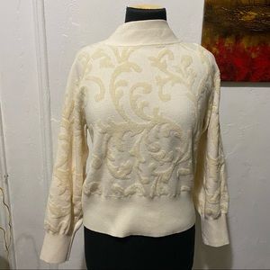 Anthropologie Jacquard Sweater Mockneck